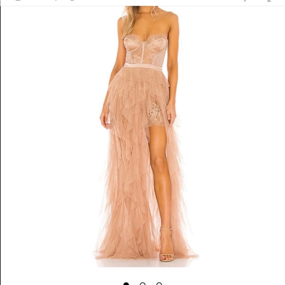 For Love and Lemons Nude Bustier Gown